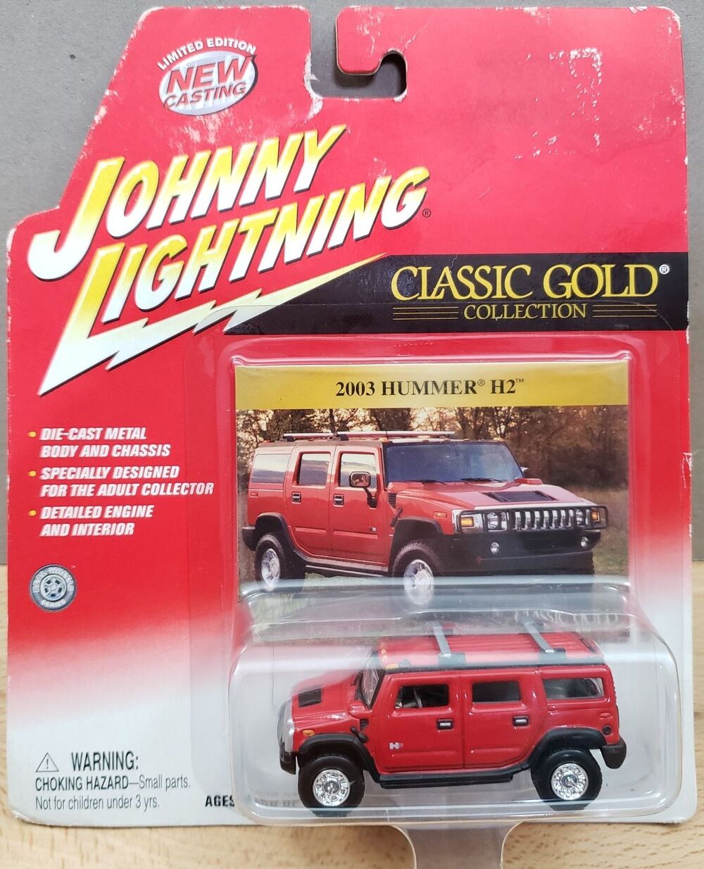Johnny Lightning 2003 Hummer H2 Red Classic Gold Collection Limited Edition 1:64